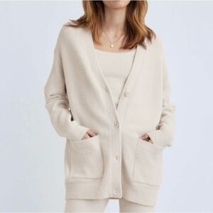 Wilfred Free Hush Knit Cardigan Sweater Small Silver Birch